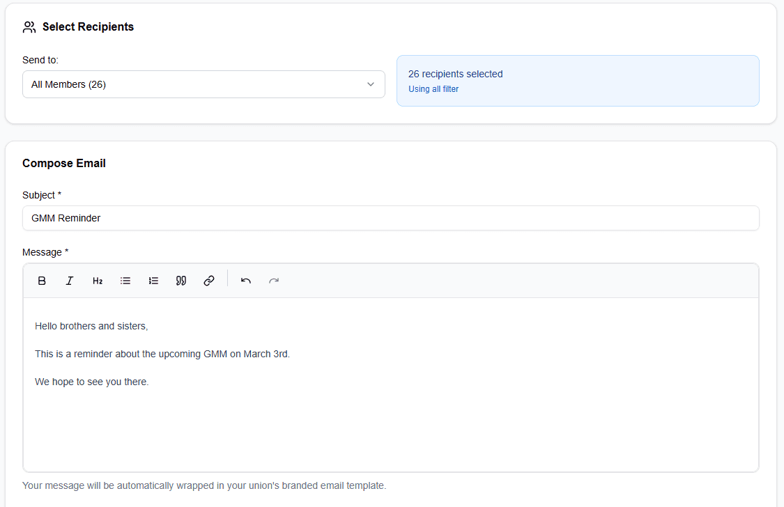 Email composer screenshot