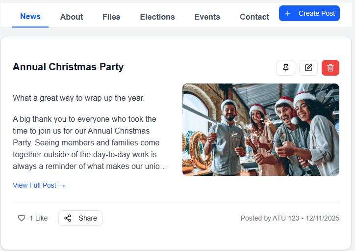 Dashboard with features screenshot